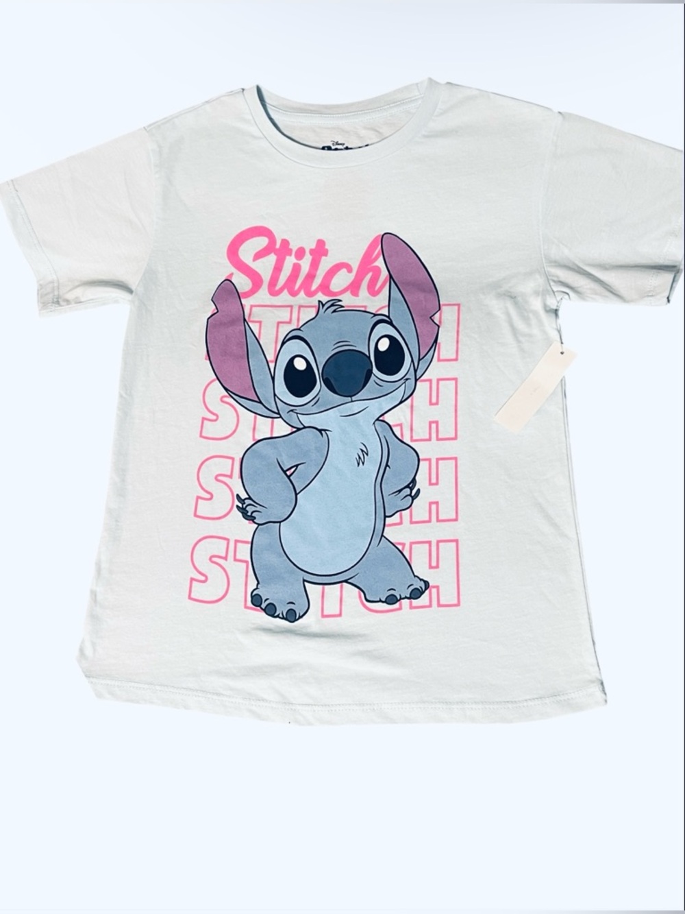 Disney Stitch Girls' Pink Graphic T-Shirt - Blue  Size M(7-8)